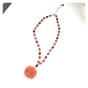 Beaded rose necklace